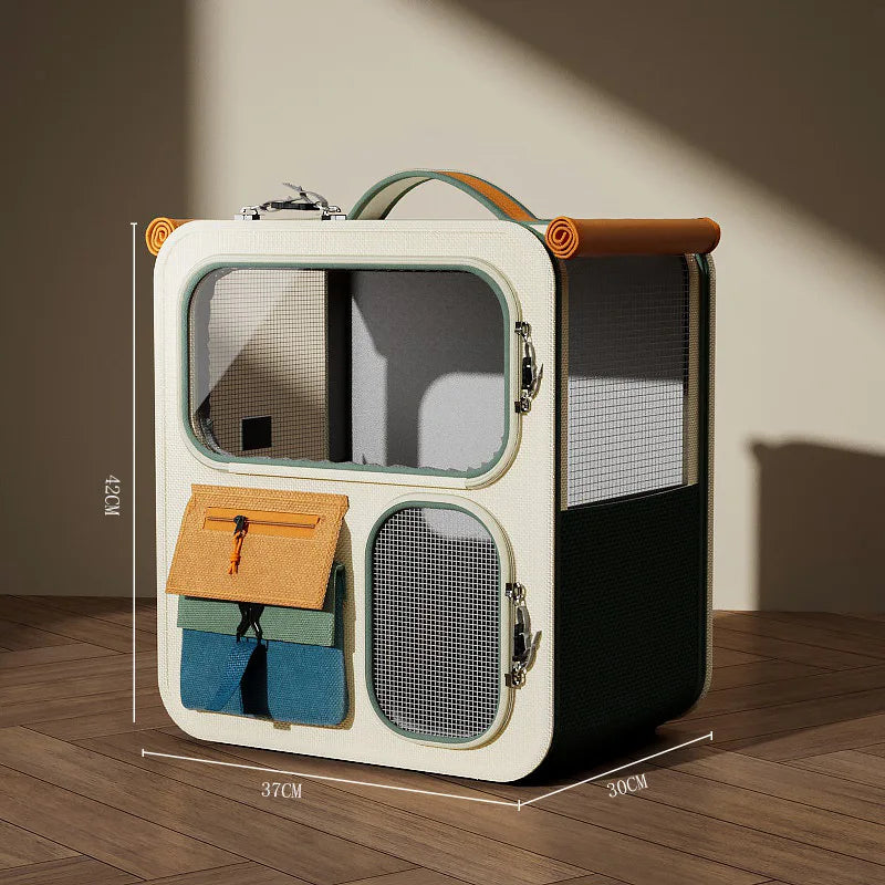 Rolling Cat Carrier with Wheels
