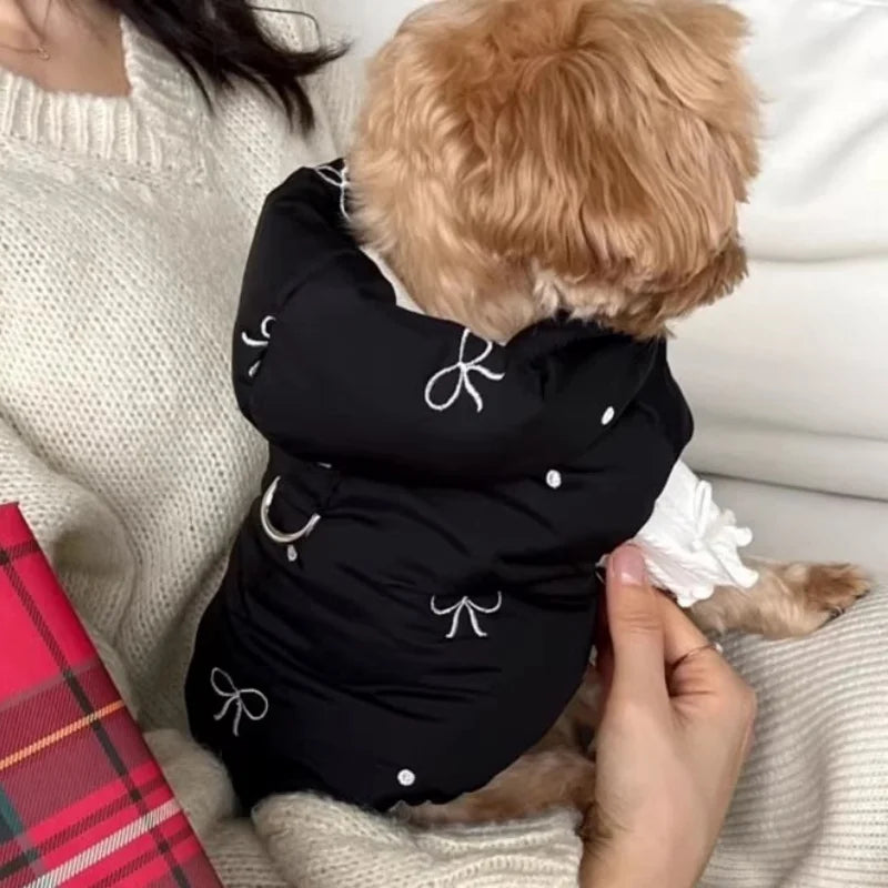 Thick Jacket Embroidered with bows to keep your pup warm.