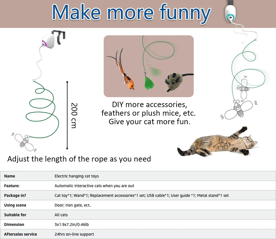 Automatic Electric Cat Toy Rope Teaser