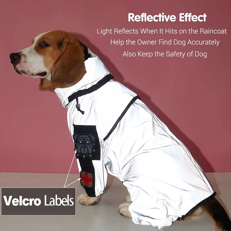 Reflective Waterproof Raincoat with UV protection for your pup.