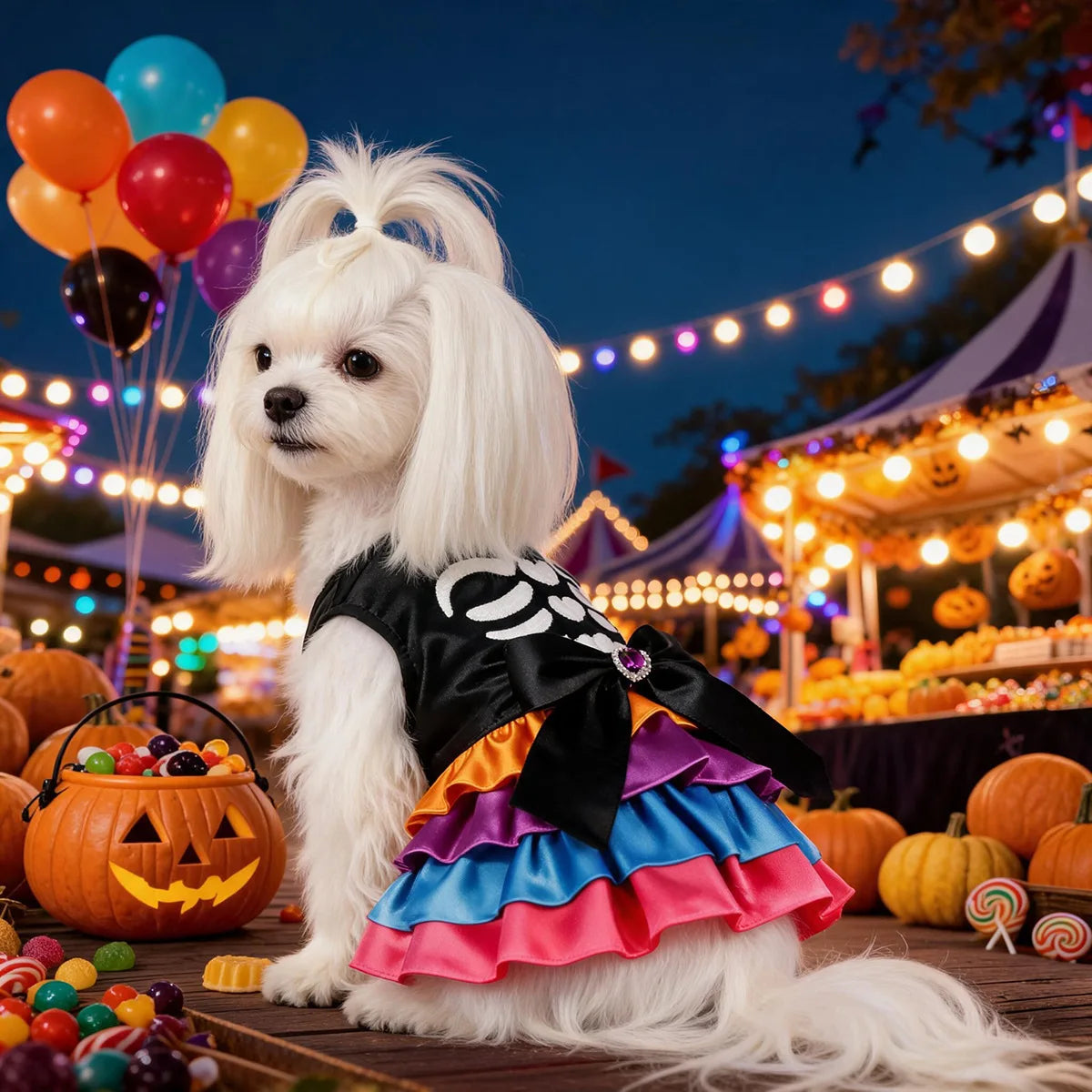 Halloween Skeleton Tutu Dress for your pup.