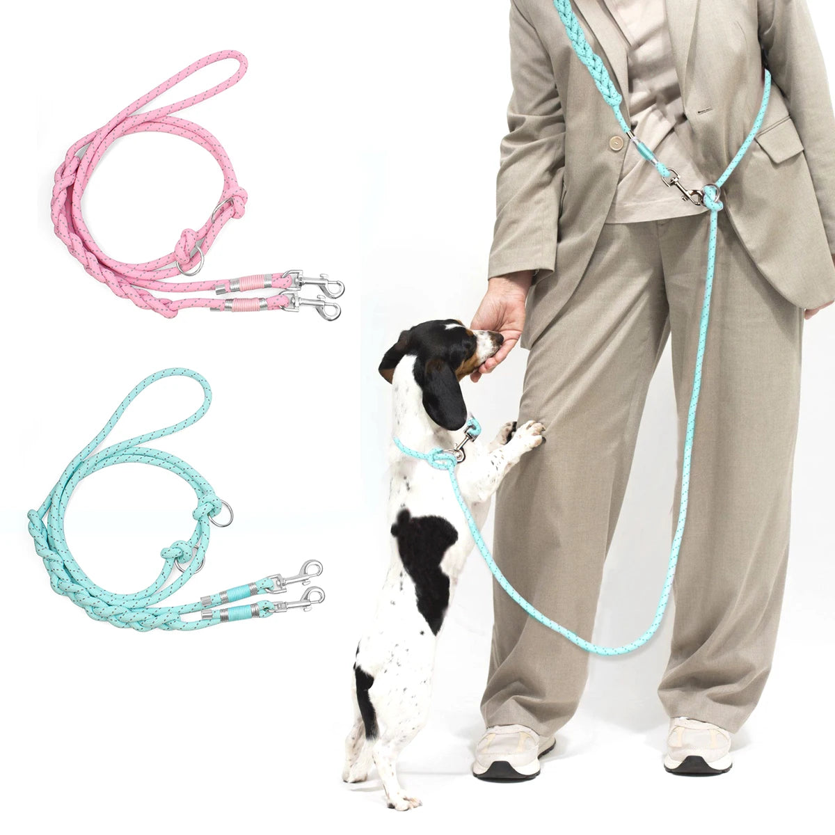 Adjustable Free Hands Reflective Nylon Leash