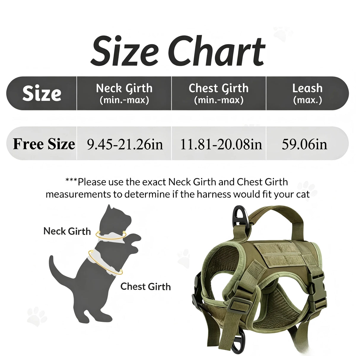 Escape Proof Tactical Cat Harness Vest and Leash Set