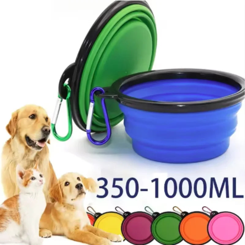 Durable TPR Portable Pet Food / Water Bowl.  Silicone & Collapsible