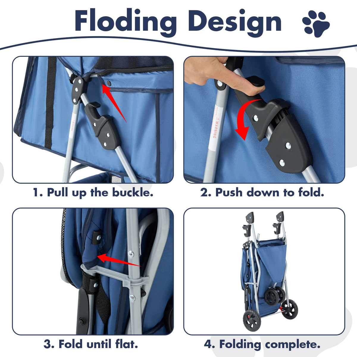 3 Wheeled Folding Pet Stroller