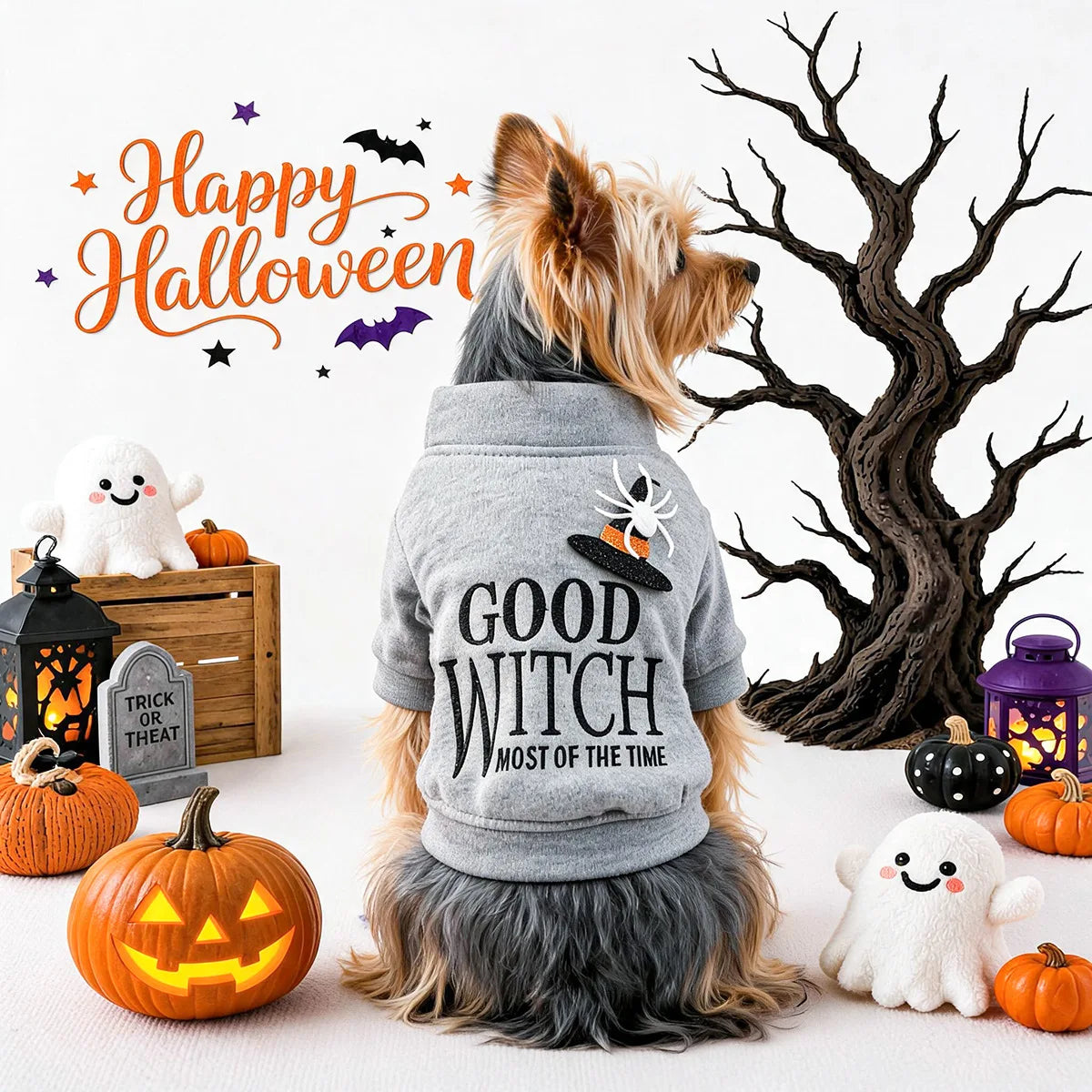 Halloween Good Witch Print Sweatshirt for Small your Dog
