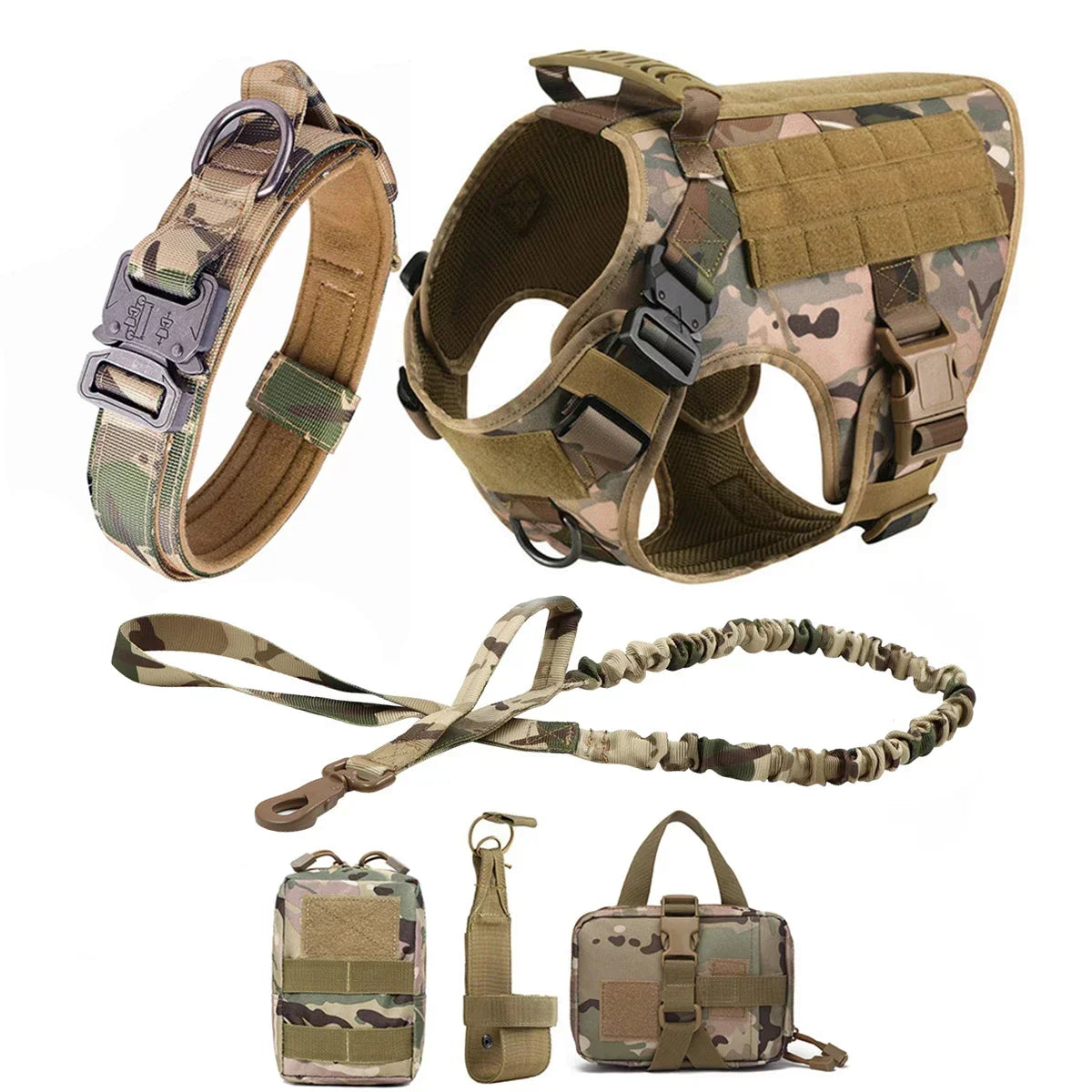 Tactical Dog Harness Collar Leash