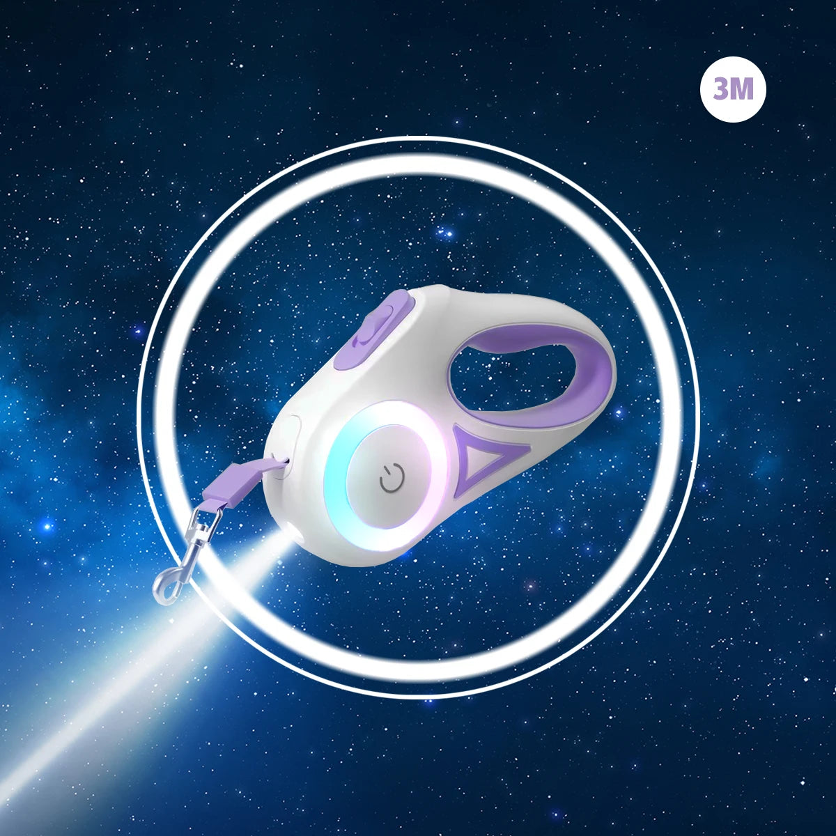 LED Light Retractable Leash