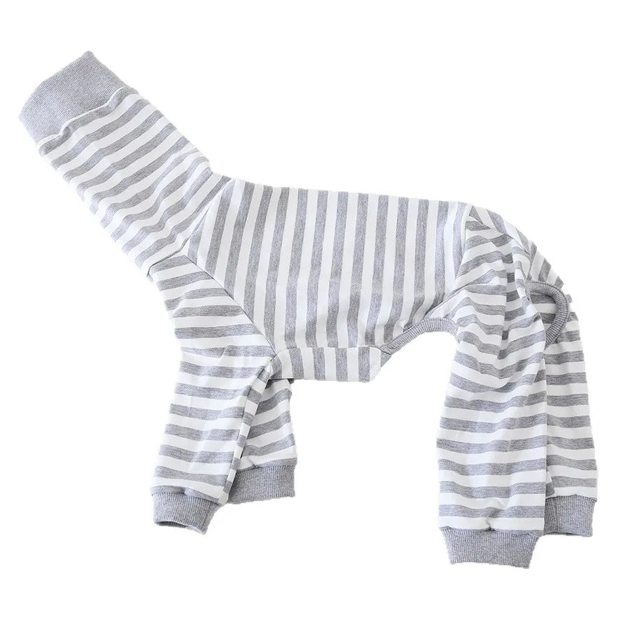 Cozy Striped Dog Pajamas for Italian Greyhounds & Whippets