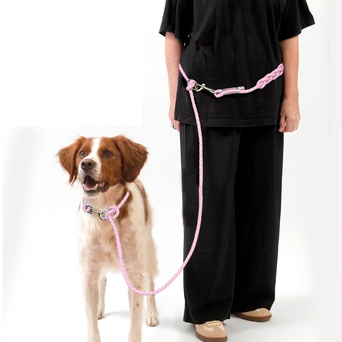 Adjustable Free Hands Reflective Nylon Leash