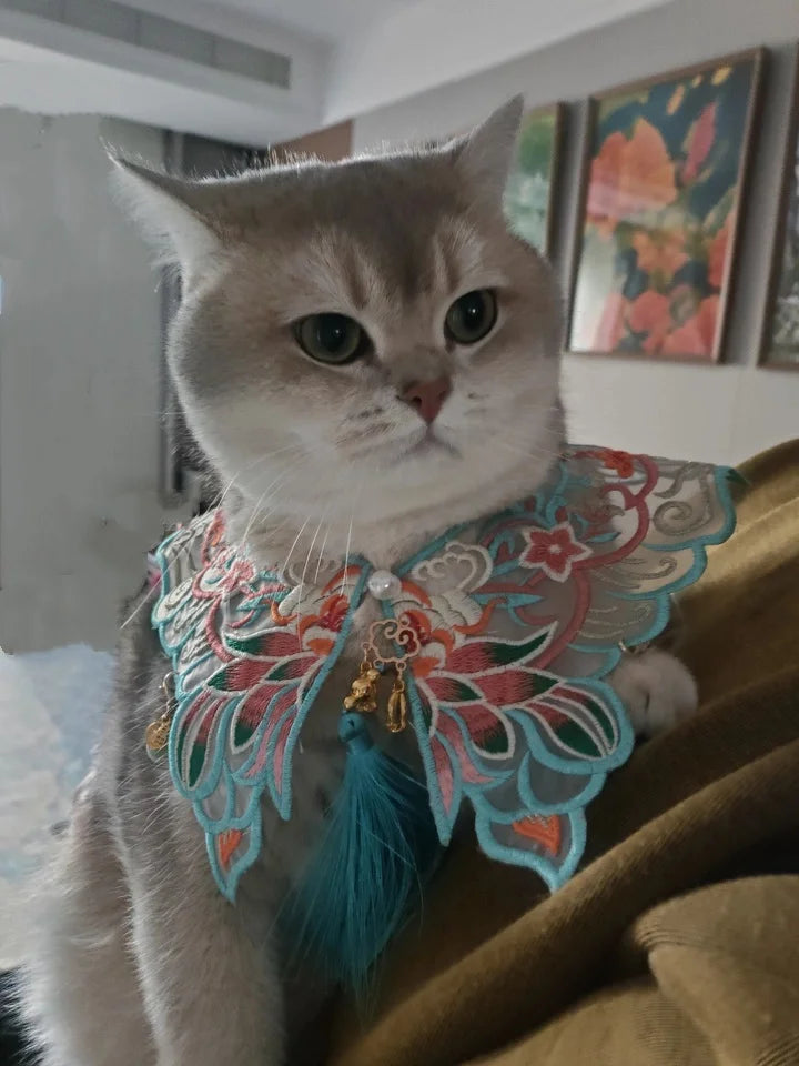Chinese inspired scarf for your cat