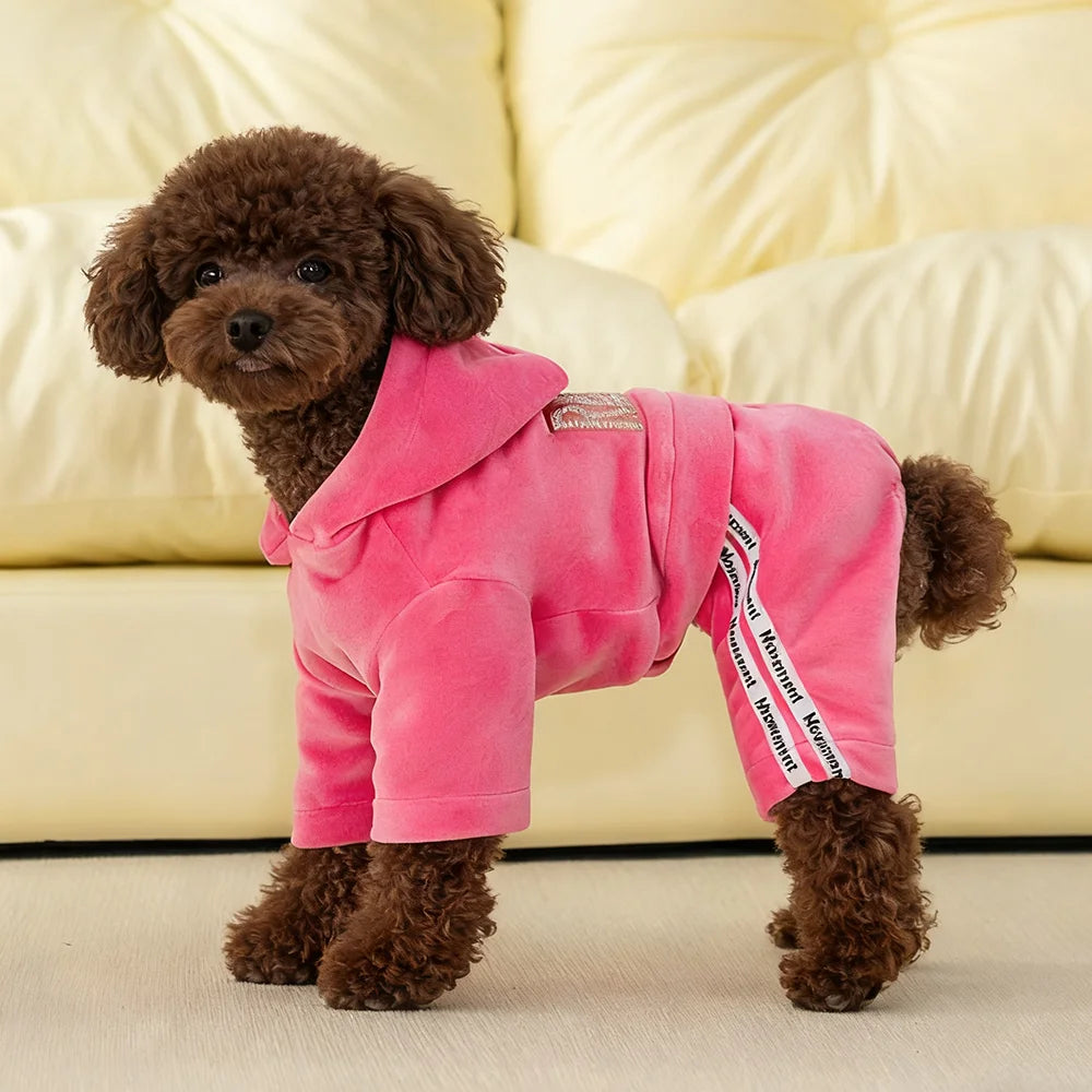 Soft Velvet Jumpsuit for your sporty pup.