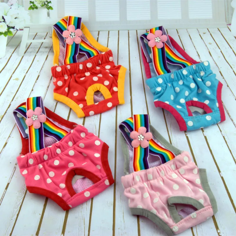 Reusable Sanitary Diaper with Suspenders for your girl.