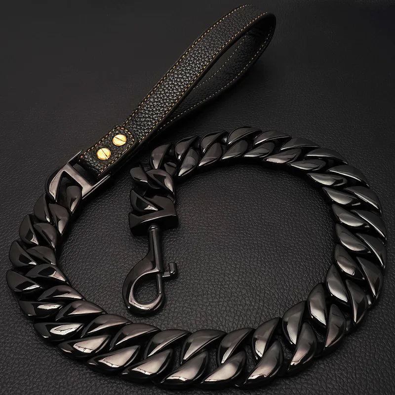 32mm Thick Dog Cuban Chains Heavy Duty Durbale Bull Dog Leads Medium Large Dog Leashes