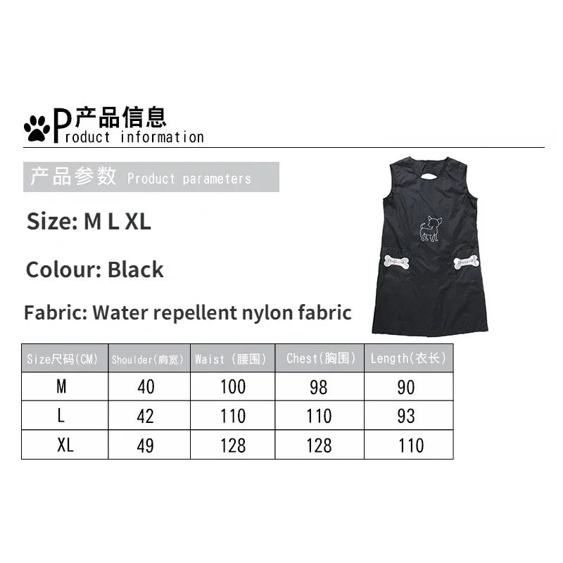 Pet Grooming Overalls Waterproof Nylon with Pockets