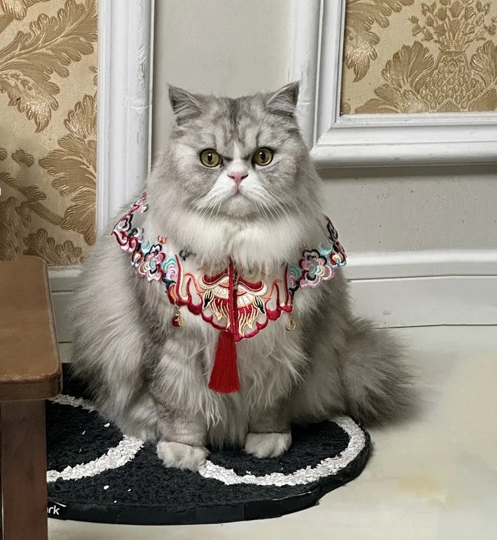 Chinese inspired scarf for your cat