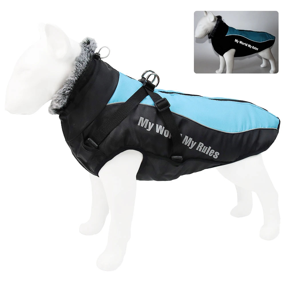 Waterproof Winter Coat With Harness or your pup.