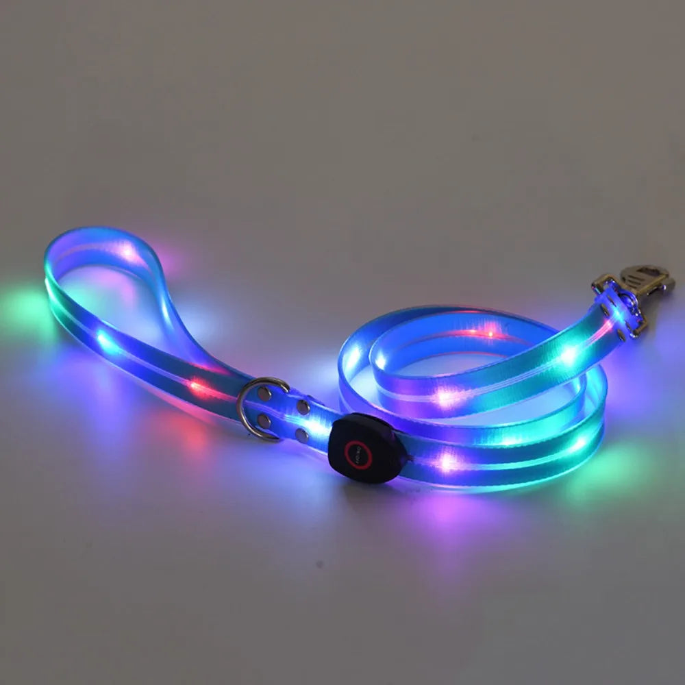 Rechargeable, Adjustable & Waterproof LED Leash for your pup.