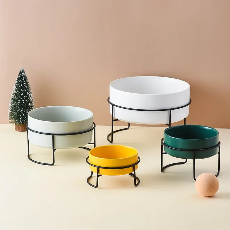 Ceramic Food / Water Bowls with Stand