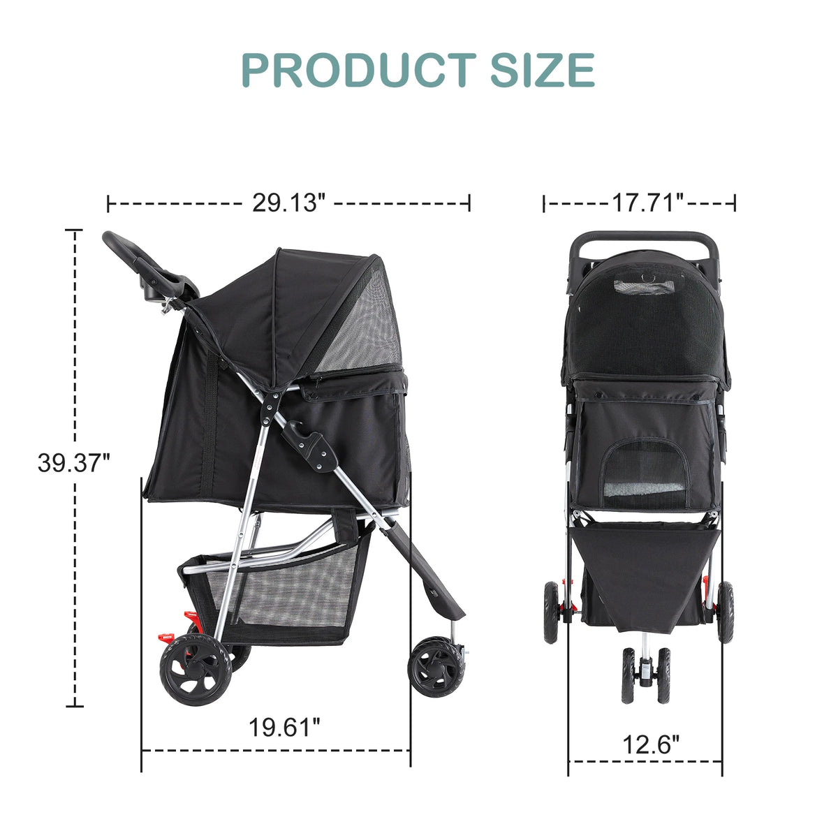 3 Wheeled Folding Pet Stroller