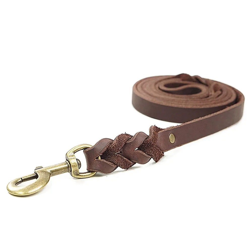 Soft Leather Braided Leash