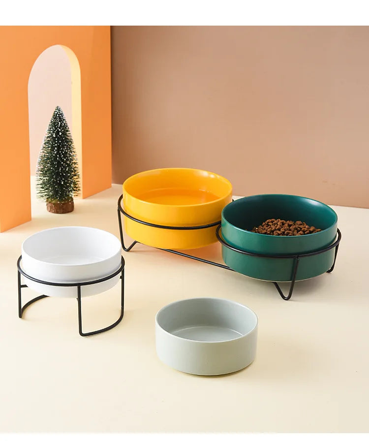 Ceramic Food / Water Bowls with Stand