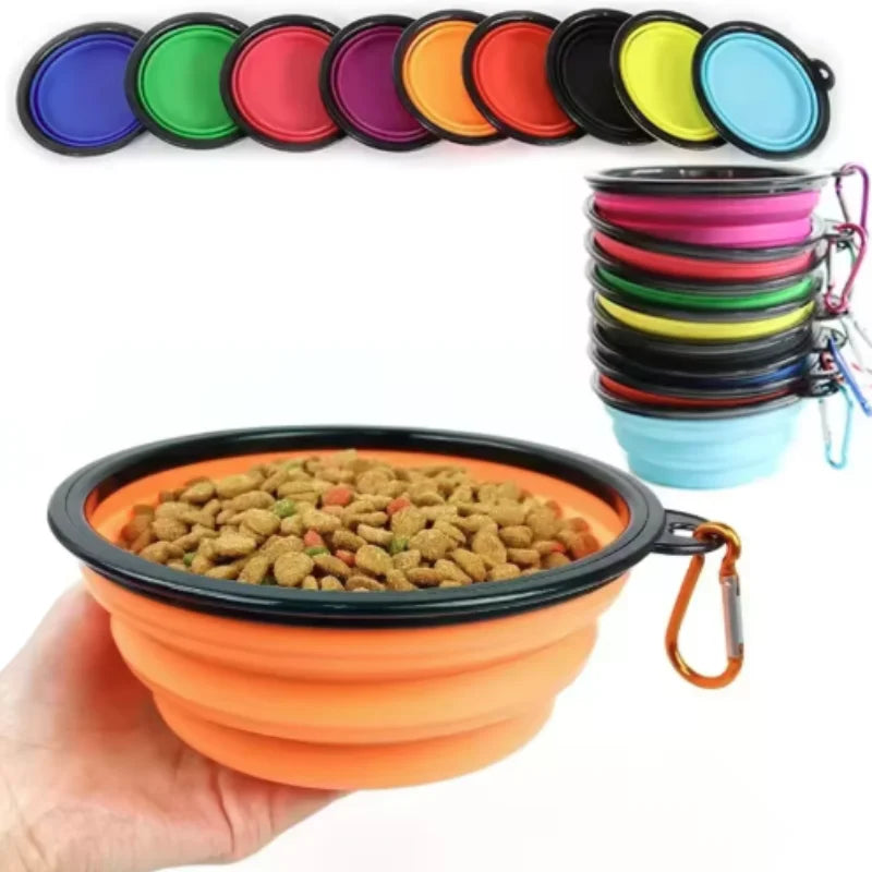 Durable TPR Portable Pet Food / Water Bowl.  Silicone & Collapsible