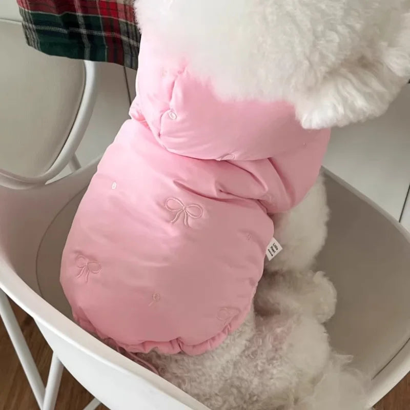 Thick Jacket Embroidered with bows to keep your pup warm.