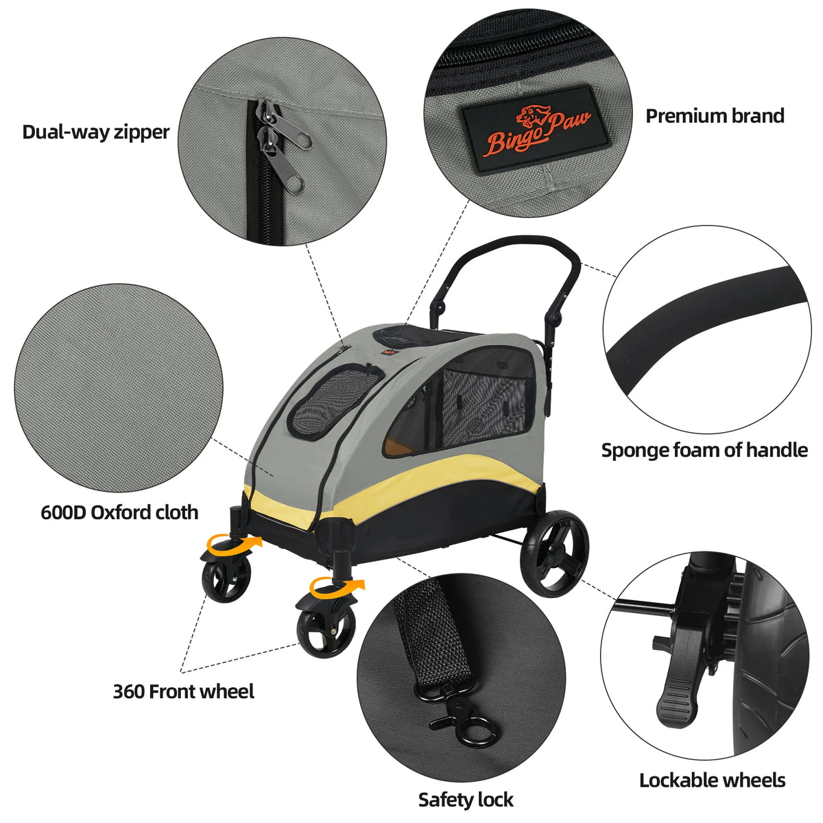 4 Wheeled Dog/Cat Stroller