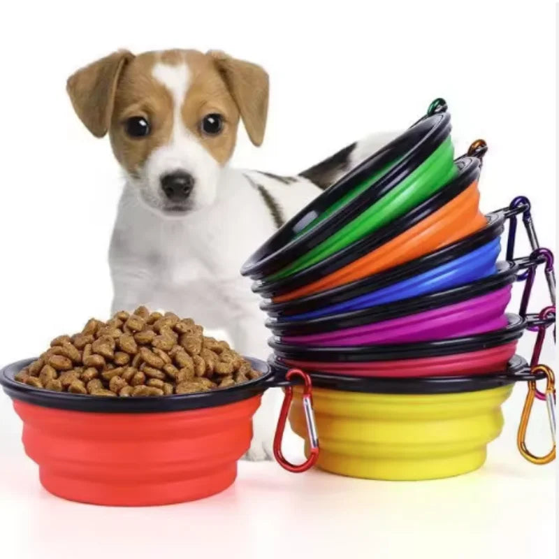 Durable TPR Portable Pet Food / Water Bowl.  Silicone & Collapsible