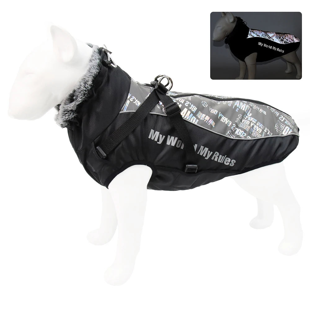 Waterproof Winter Coat With Harness or your pup.
