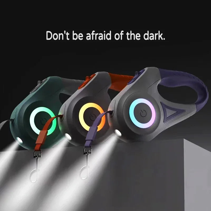 LED Light Retractable Leash