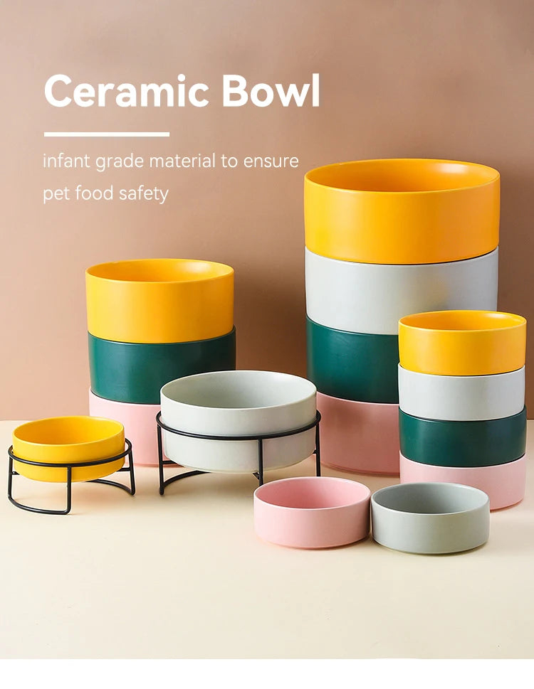 Ceramic Food / Water Bowls with Stand