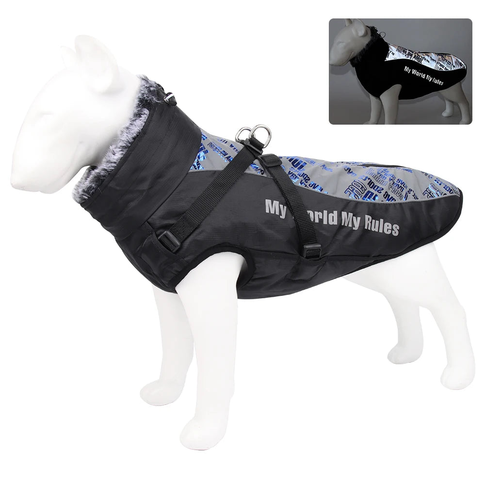 Waterproof Winter Coat With Harness or your pup.