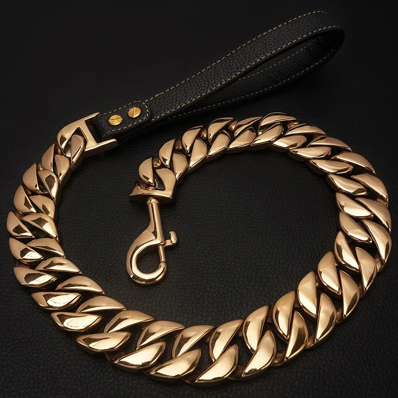 32mm Thick Dog Cuban Chains Heavy Duty Durbale Bull Dog Leads Medium Large Dog Leashes