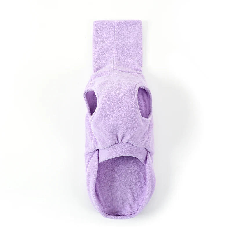 Solid Color Fleece High-neck Winter Vest for Greyhound or Whippet.