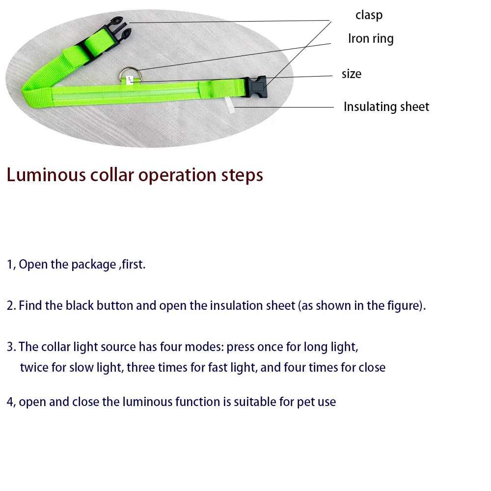 LED Light up collar for your pups nightly walks.