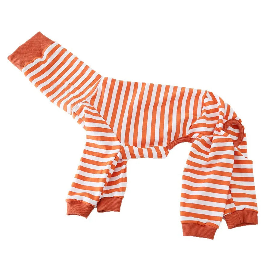 Cozy Striped Dog Pajamas for Italian Greyhounds & Whippets