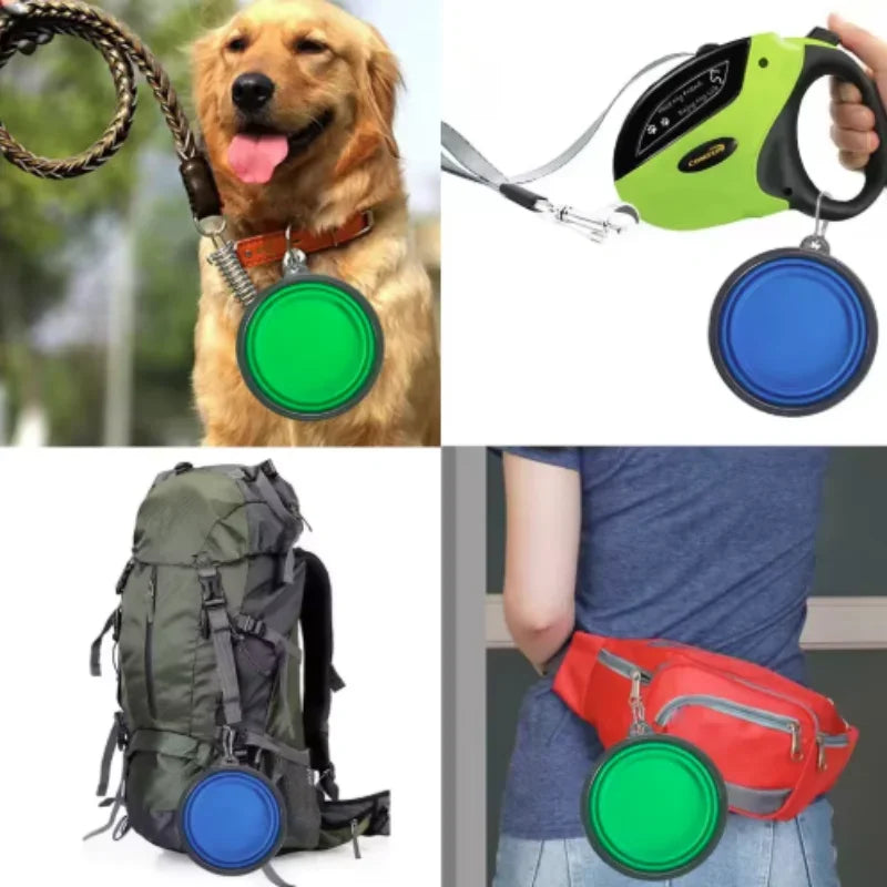 Durable TPR Portable Pet Food / Water Bowl.  Silicone & Collapsible