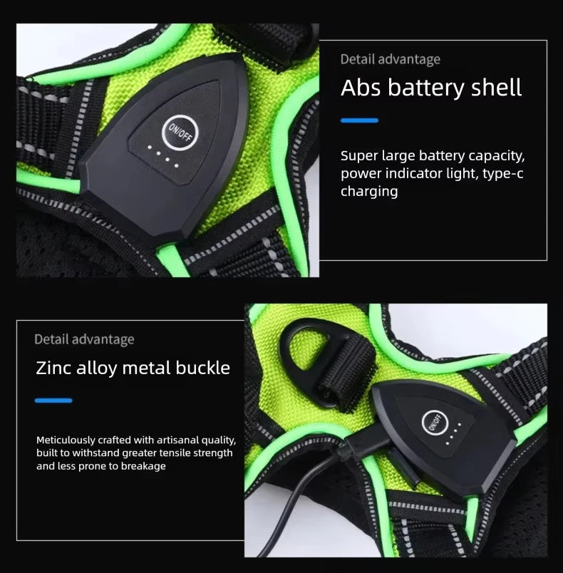 Rechargeable LED Harness with Three Light Modes