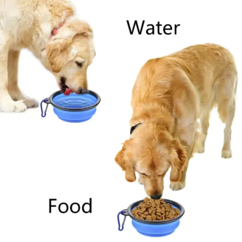 Durable TPR Portable Pet Food / Water Bowl.  Silicone & Collapsible