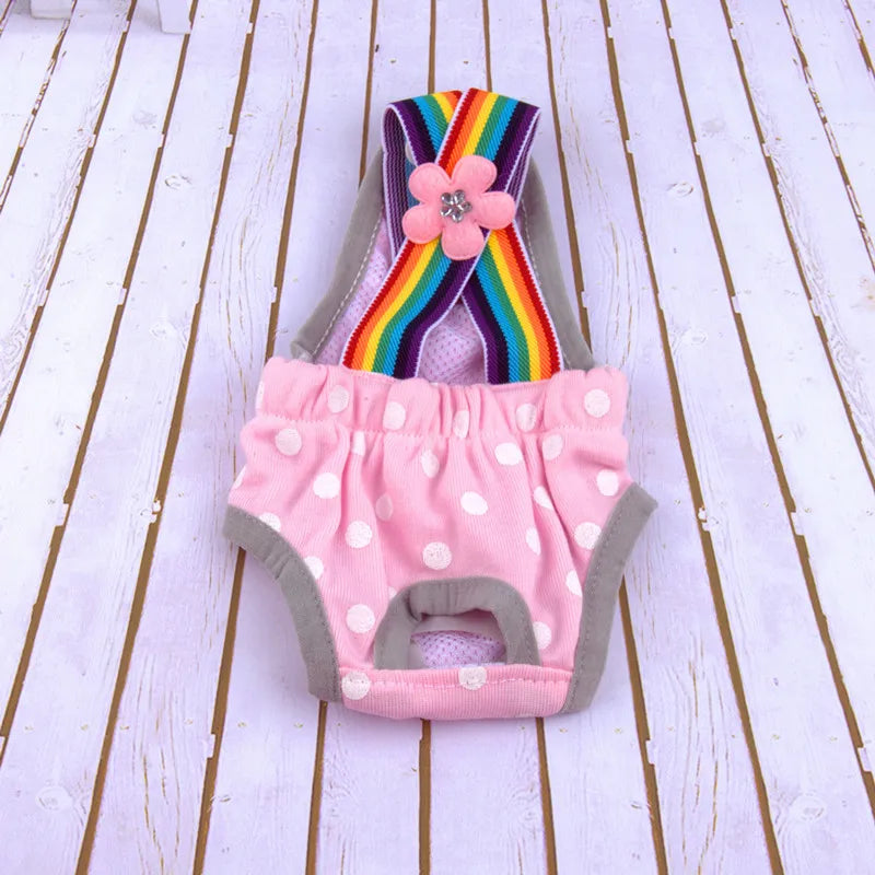 Reusable Sanitary Diaper with Suspenders for your girl.