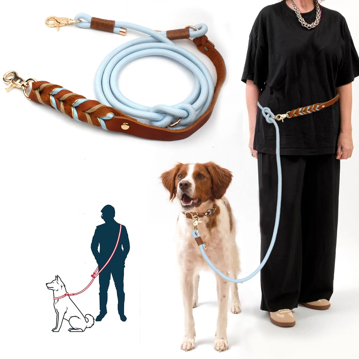 Cross body Leather Leash