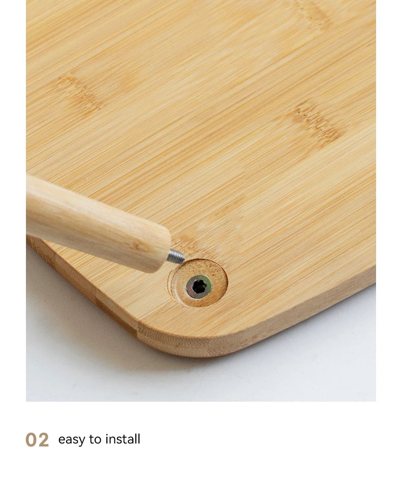 Ceramic Food / Water Bowl with Wooden Stand for Raised Feeding