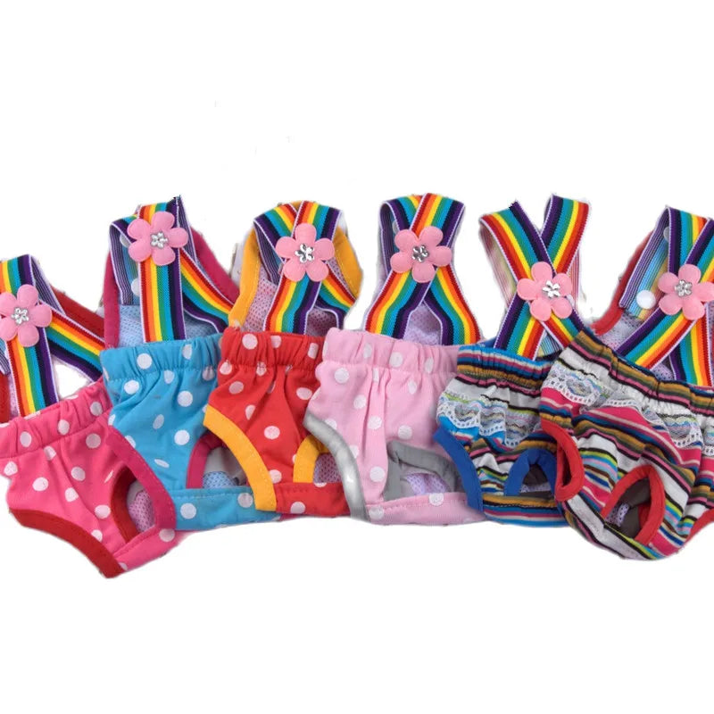 Reusable Sanitary Diaper with Suspenders for your girl.