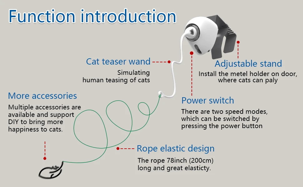 Automatic Electric Cat Toy Rope Teaser
