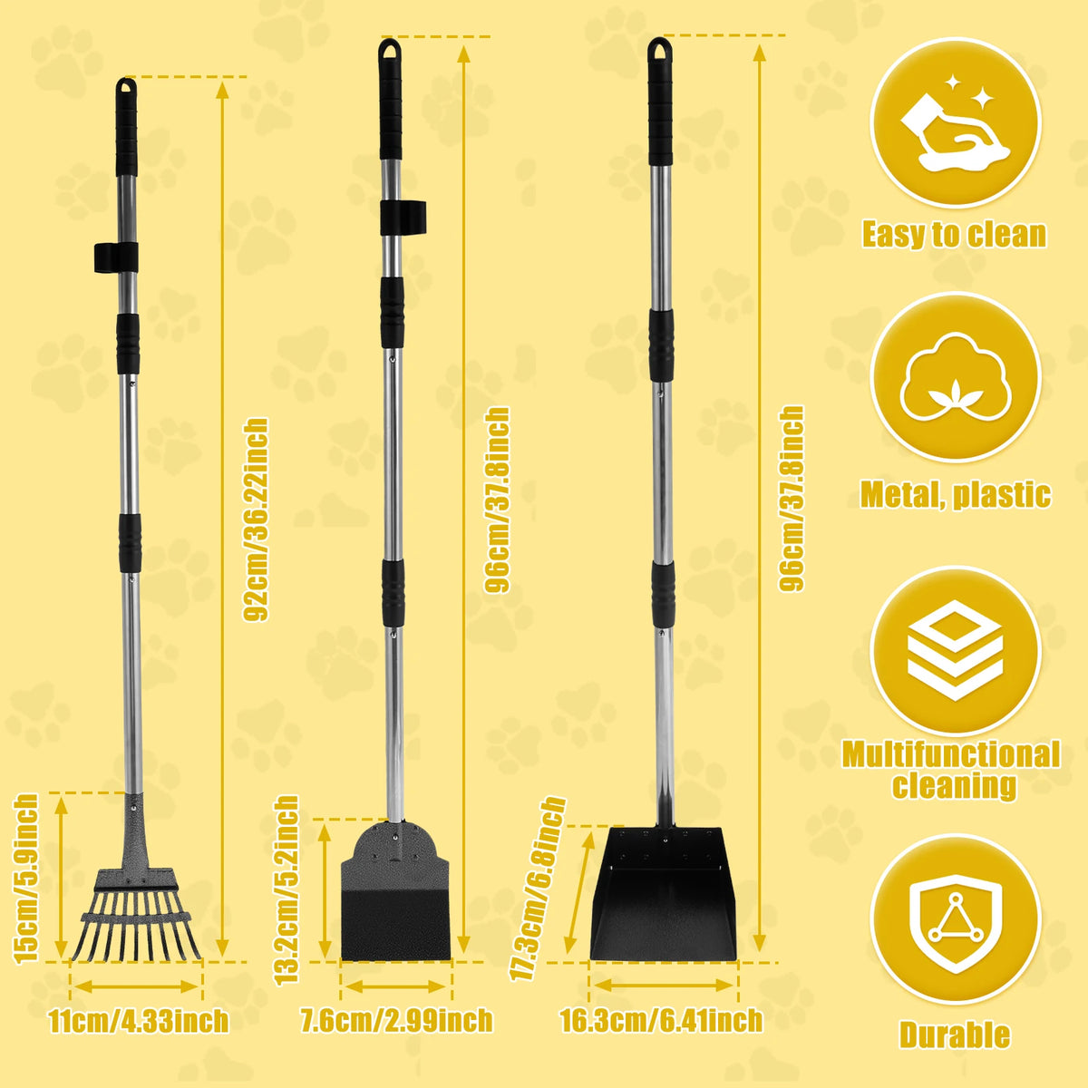 Pet Pooper Scooper Set with Long Handle