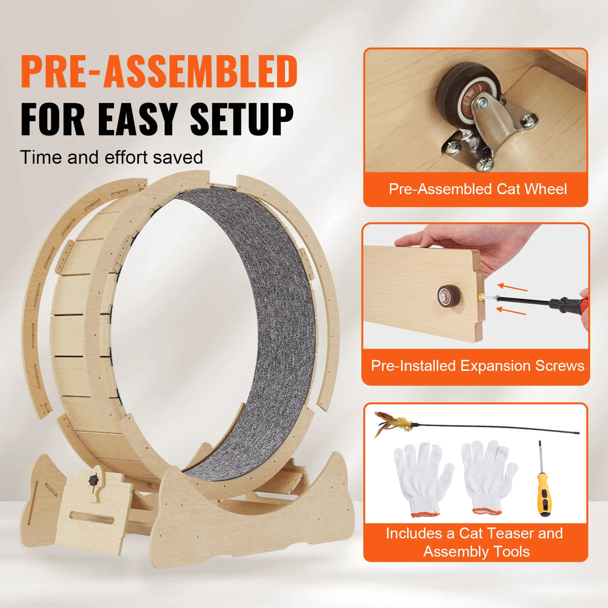 Wooden Cat Exercise Wheel Large treadmill Wheel