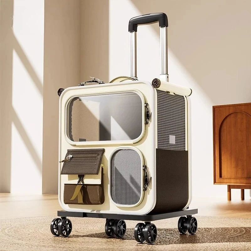 Rolling Cat Carrier with Wheels