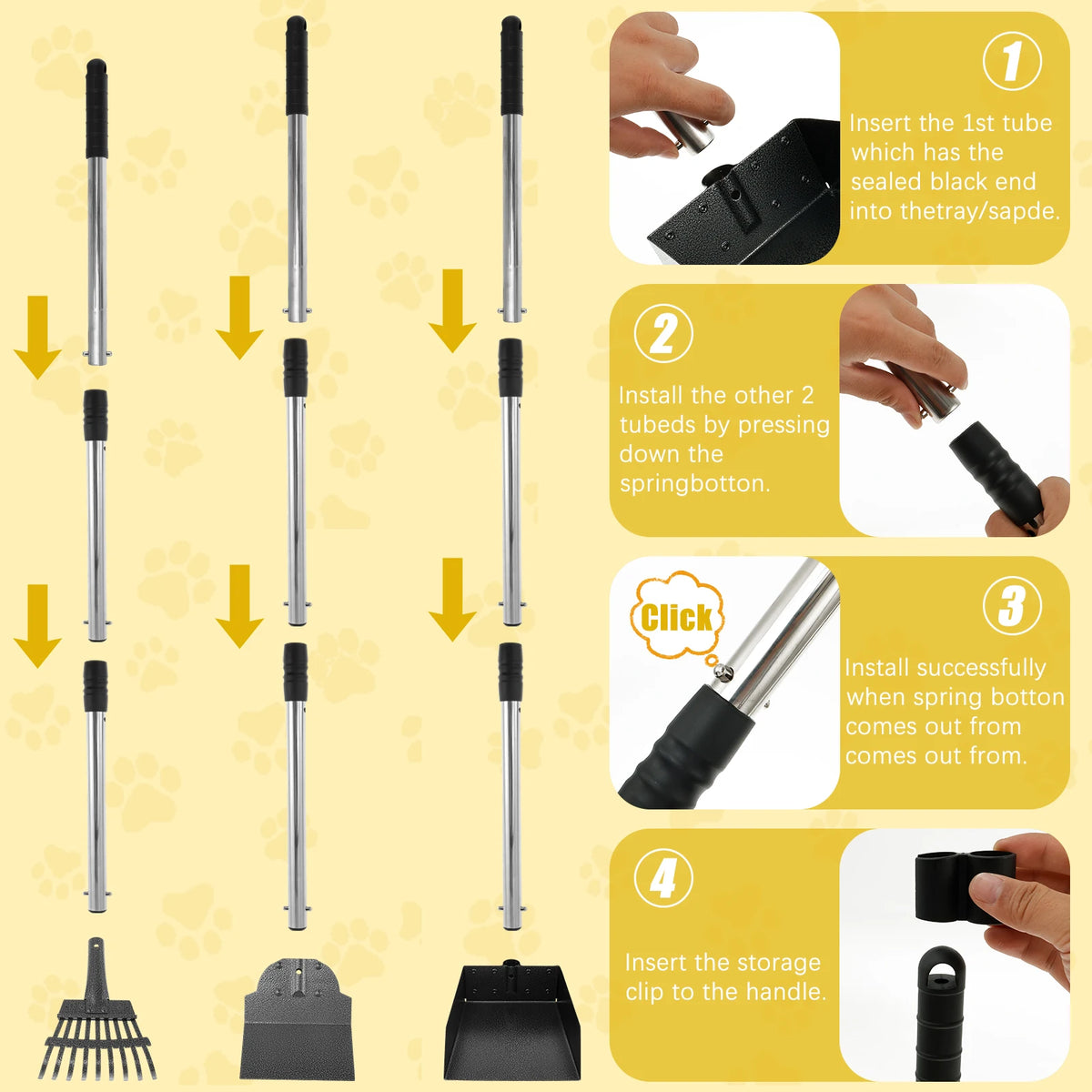 Pet Pooper Scooper Set with Long Handle